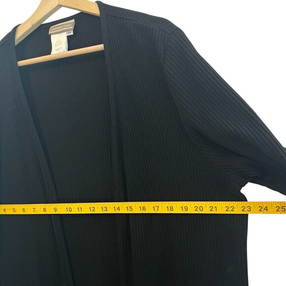 Coldwater Creek Women’s cardigan sweater Plus Size 2X Black Open Long Sleeves - Picture 5 of 7